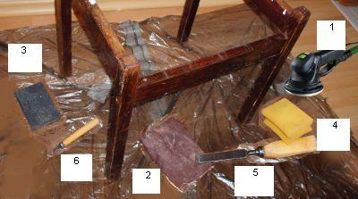 Необходимые для ремонта стула инструменты